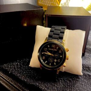 MK Caine Chrono Black Ion-plated Watch unisex 40 42mm